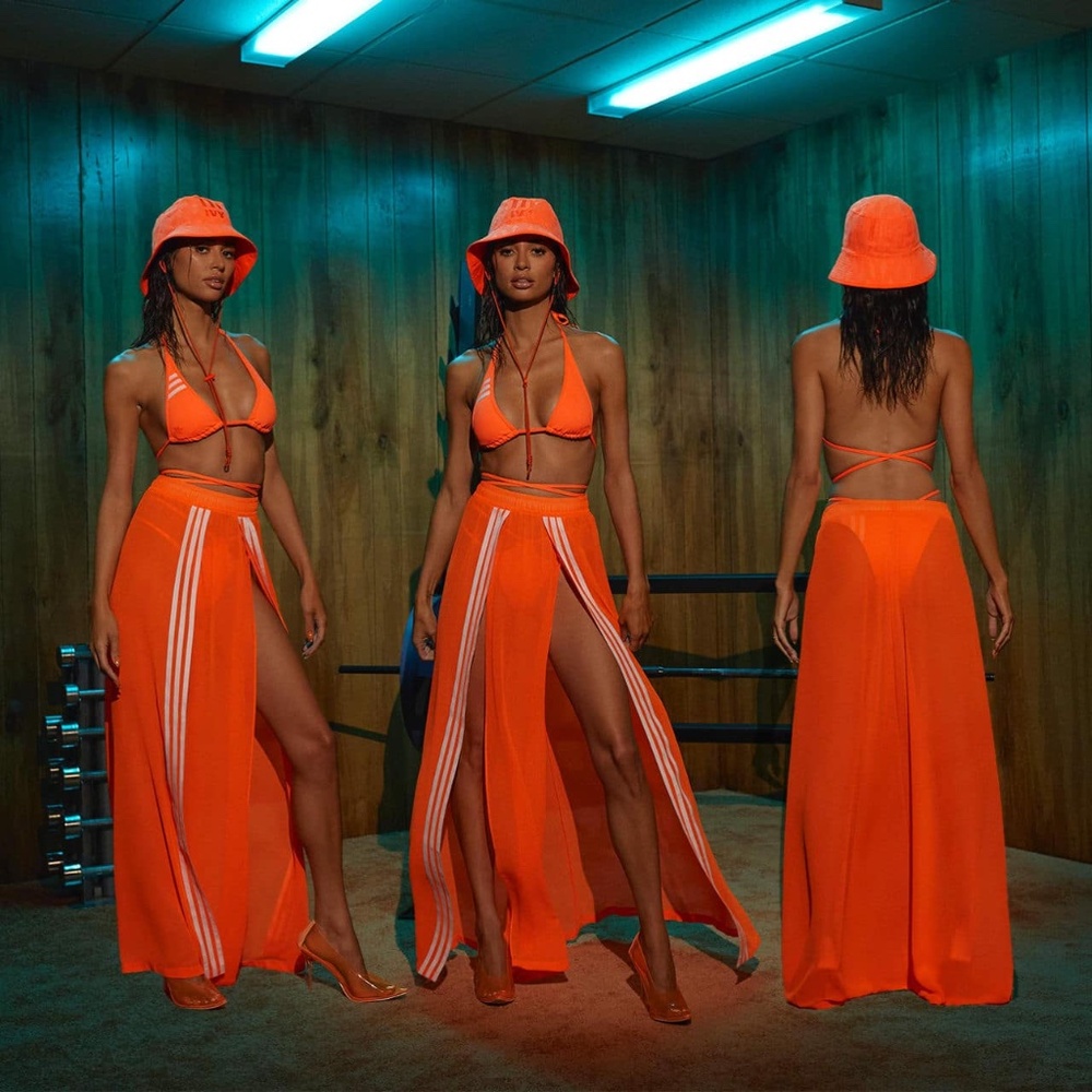 EUC adidas x IVY PARK Swim Cover-Up Skirt Solar Orange | Size S